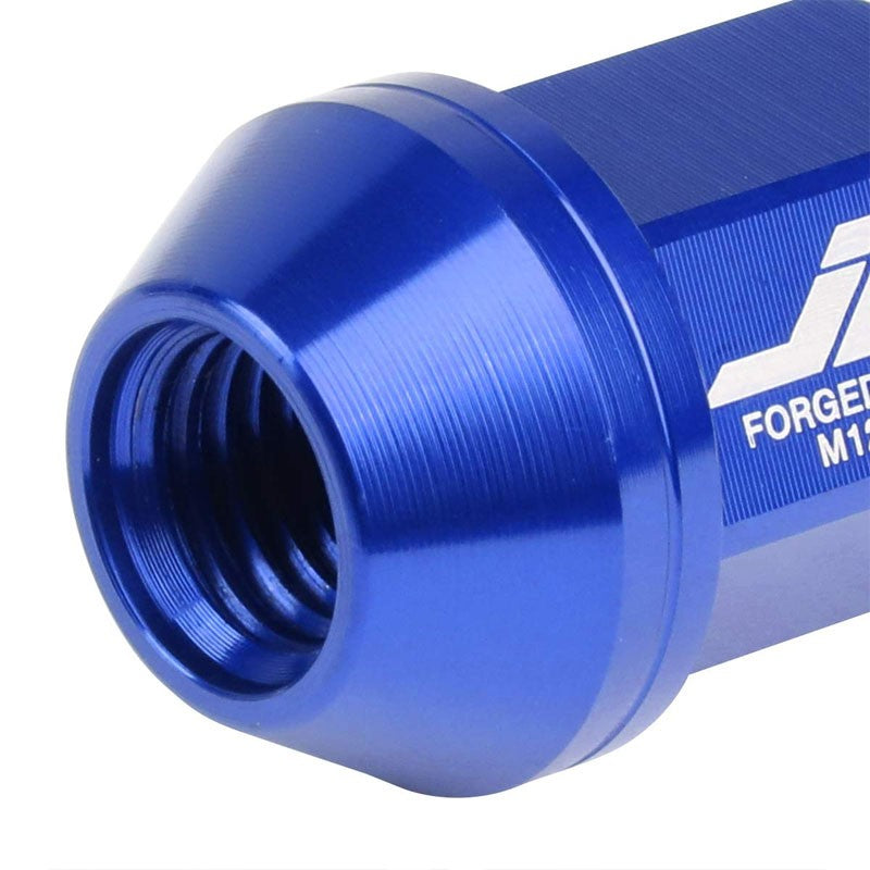 J2 Blue Close End Acorn Tuner 25MM OD/35MM M12 x 1.50 20 Pcs Lug Nuts+Adapter-Car & Truck Wheels-BuildFastCar