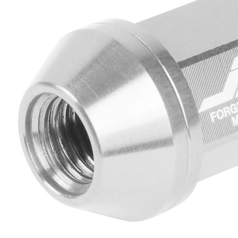 J2 Silver Close End Acorn Tuner 25MM OD/35MM M12 x 1.50 20 Pcs Lug Nuts+Adapter-Car & Truck Wheels-BuildFastCar