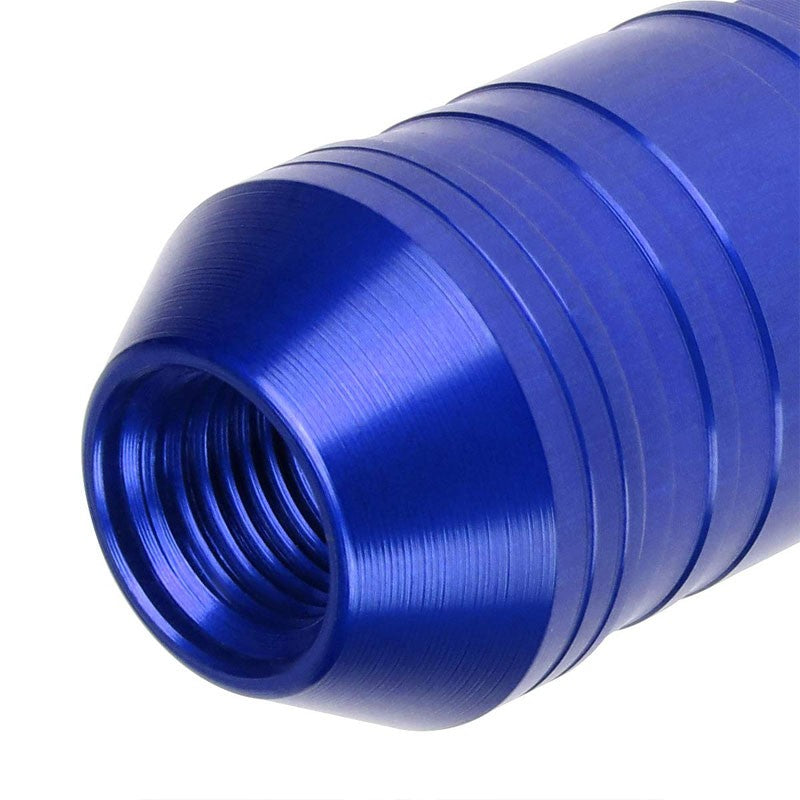 J2 Blue Open Knurled End Acorn Tuner 25MM OD/70MM M12x1.25 Lug Nuts Set+Adapter-Car & Truck Wheels-BuildFastCar