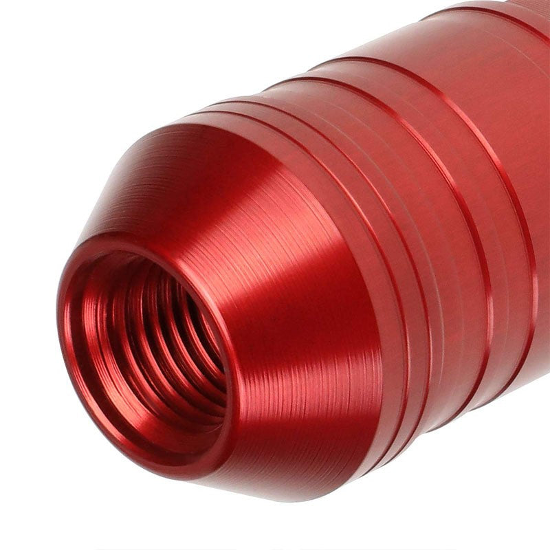 J2 Red Open Knurled End Acorn Tuner 25MM OD/70MM M12x1.25 Lug Nuts Set+Adapter-Car & Truck Wheels-BuildFastCar