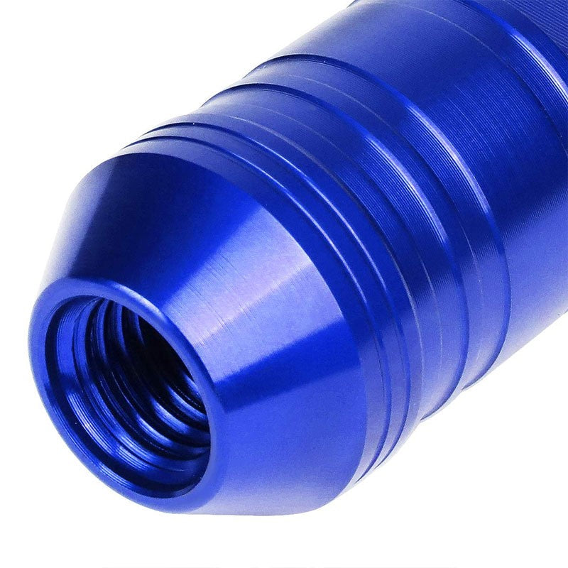 J2 Blue Open Knurled End Acorn Tuner 25MM OD/70MM M12 x 1.50 Lug Nuts+Adapter-Car & Truck Wheels-BuildFastCar