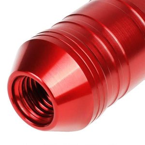J2 Red Open Knurled End Acorn Tuner 70MM M12x1.50 Lug Nuts 20 Pcs Set+Adapter-Car & Truck Wheels-BuildFastCar