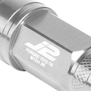 J2 Silver Open Knurled End Acorn Tuner 25MM OD/70MM M12 x 1.50 Lug Nuts+Adapter-Car & Truck Wheels-BuildFastCar
