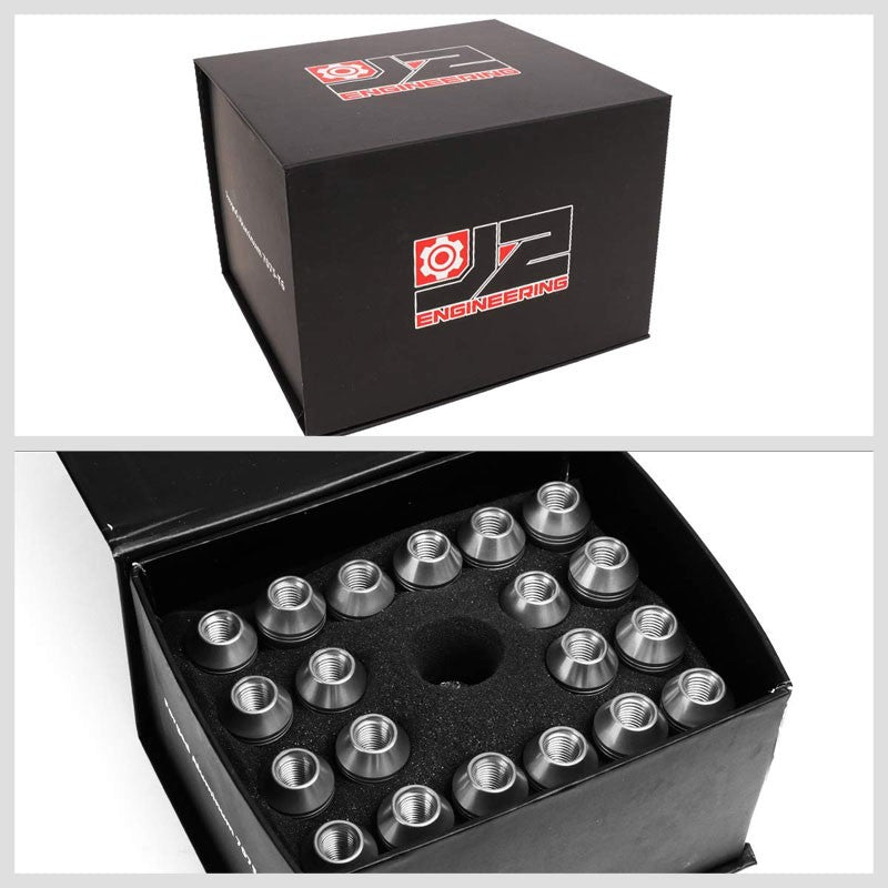 J2 Silver Open Knurled End Acorn Tuner 25MM OD/70MM M12 x 1.50 Lug Nuts+Adapter-Car & Truck Wheels-BuildFastCar