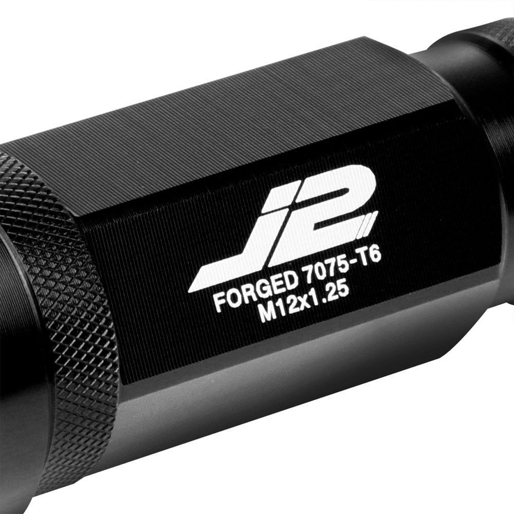 J2 Black Open Knurled End Acorn Tuner Lug Nuts Conical Seat M12x1.25 T7-028-Car & Truck Wheels-BuildFastCar