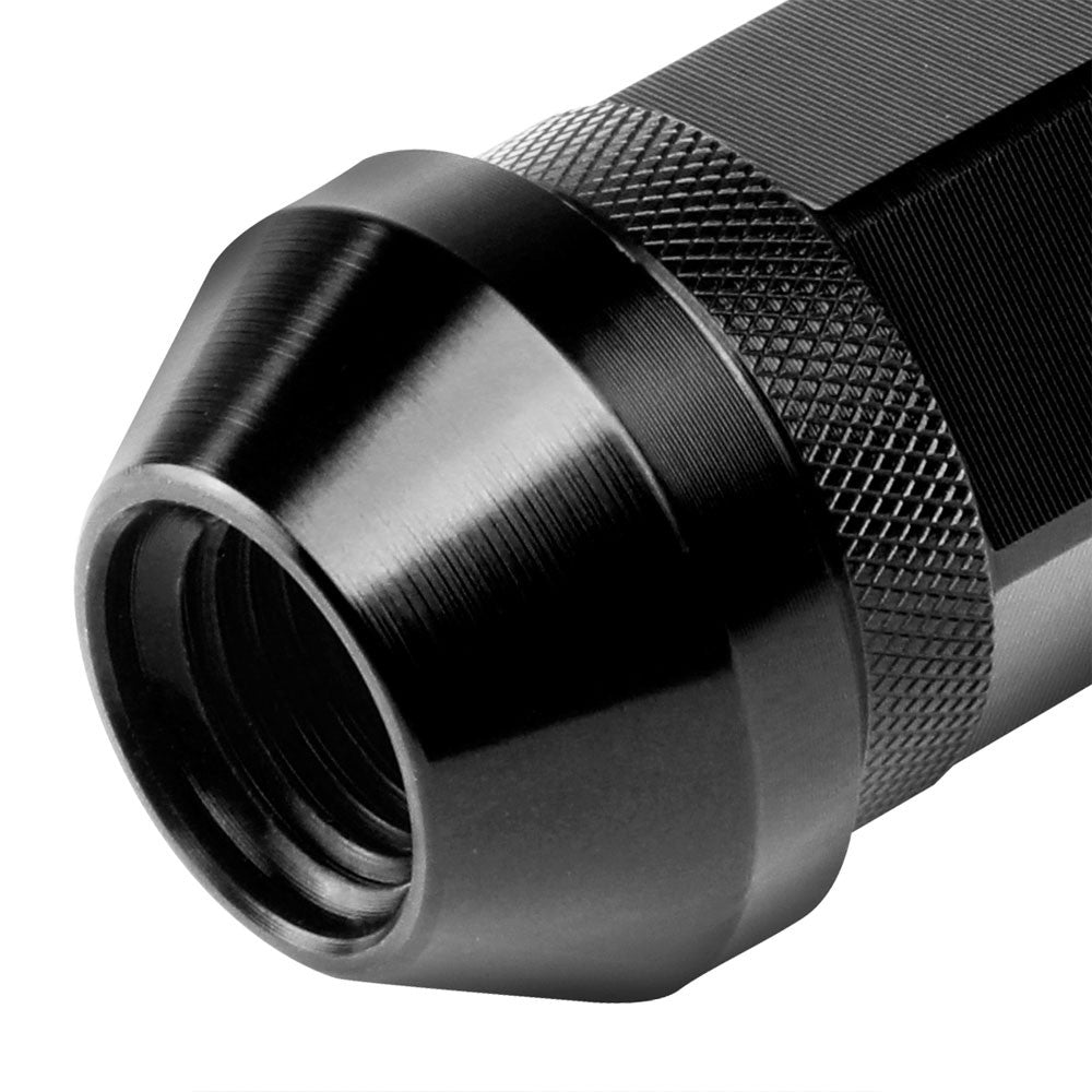 J2 Black Open Knurled End Acorn Tuner Lug Nuts Conical Seat M12x1.25 T7-028-Car & Truck Wheels-BuildFastCar