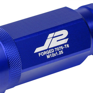 J2 Blue Open Knurled End Acorn Tuner Lug Nuts Conical Seat M12x1.25 T7-028-Car & Truck Wheels-BuildFastCar