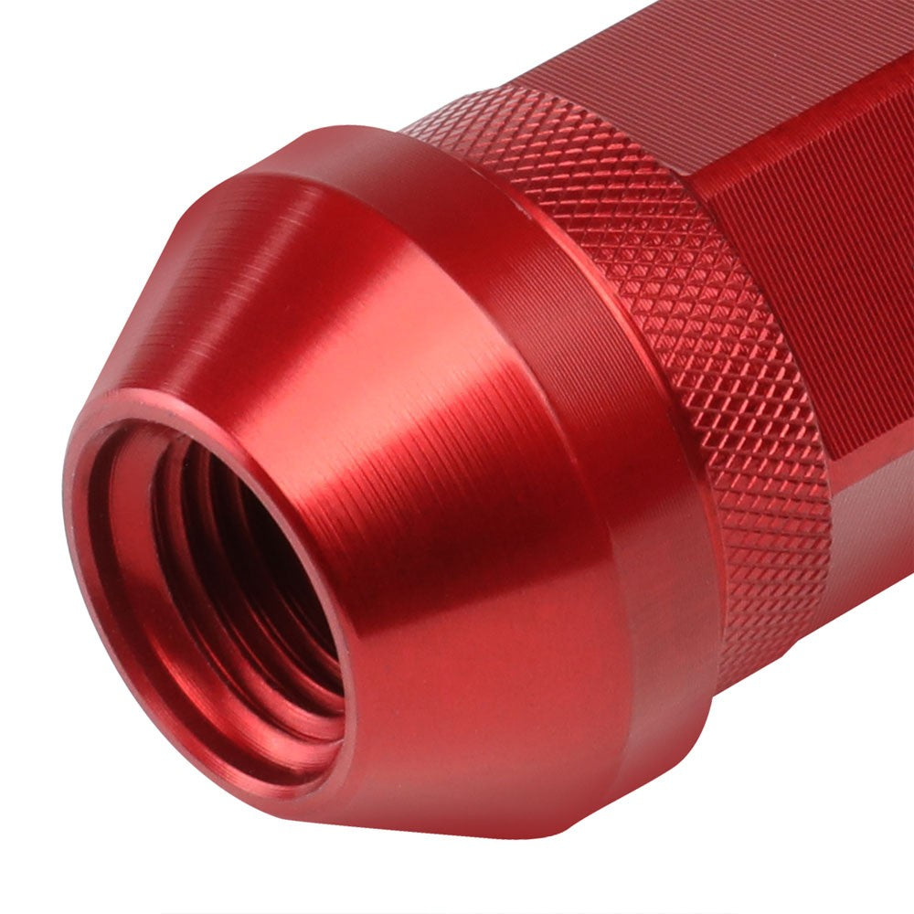 J2 Red Open Knurled End Acorn Tuner Lug Nuts Conical Seat M12x1.25 T7-028-Car & Truck Wheels-BuildFastCar