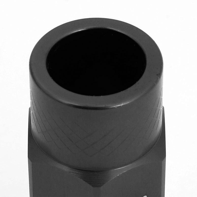 J2 Black Open Knurled End Acorn Tuner M12 x 1.50 25MM OD/50MM Height Lug Nuts-Car & Truck Wheels-BuildFastCar-BFC-LN-T7-034-15-BK