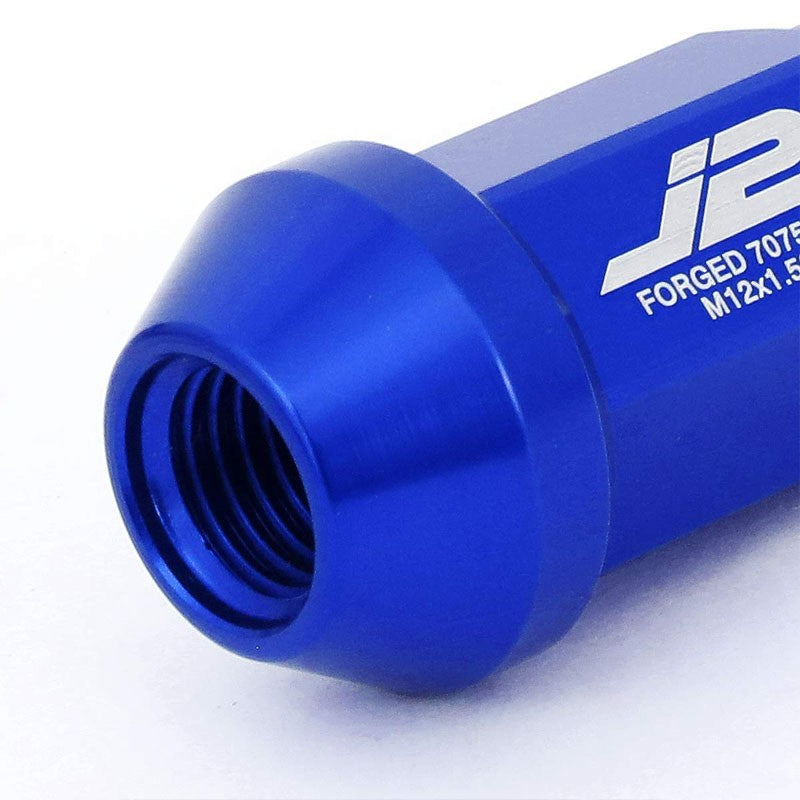 J2 Blue Open Knurled End Acorn Tuner M12 x 1.50 25MM OD/50MM Height Lug Nuts-Car & Truck Wheels-BuildFastCar-BFC-LN-T7-034-15-BL