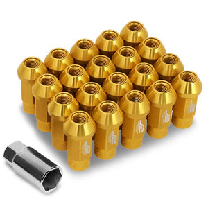 J2 Gold Open Knurled End Acorn Tuner M12 x 1.50 25MM OD/50MM Height Lug Nuts-Car & Truck Wheels-BuildFastCar-BFC-LN-T7-034-15-GD