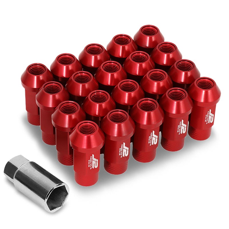J2 Red Open Knurled End Acorn Tuner M12 x 1.50 25MM OD/50MM Height Lug Nuts-Car &amp; Truck Wheels-BuildFastCar-BFC-LN-T7-034-15-RD