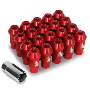 J2 Red Open Knurled End Acorn Tuner M12 x 1.50 25MM OD/50MM Height Lug Nuts-Car & Truck Wheels-BuildFastCar-BFC-LN-T7-034-15-RD