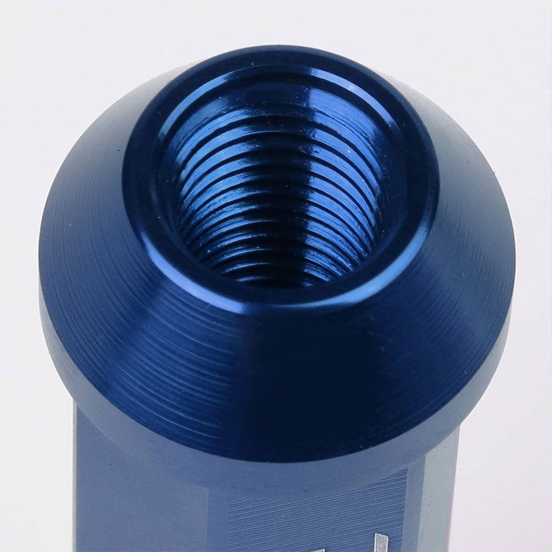 Blue Aluminum M12x1.50 90MM Tall Open Rim End Acorn Tuner 20x Conical Lug Nuts-Accessories-BuildFastCar