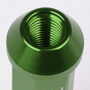 Green Aluminum M12x1.50 90MM Tall Open Rim End Acorn Tuner 20x Conical Lug Nuts-Accessories-BuildFastCar