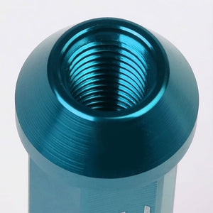 Light Blue Aluminum M12x1.50 90MM Tall Open Rim Acorn Tuner 20x Conical Lug Nuts-Accessories-BuildFastCar