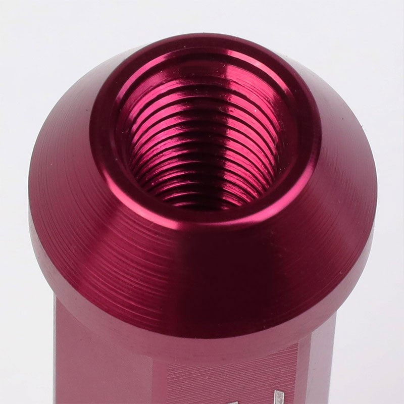 Pink Aluminum M12x1.50 90MM Tall Open Rim End Acorn Tuner 20x Conical Lug Nuts-Accessories-BuildFastCar