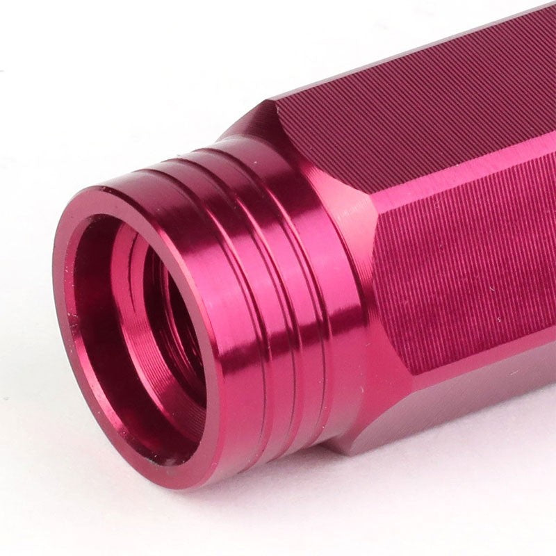 Pink Aluminum M12x1.50 90MM Tall Open Rim End Acorn Tuner 20x Conical Lug Nuts-Accessories-BuildFastCar
