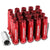 Red Aluminum M12x1.50 90MM Tall Open Rim End Acorn Tuner 20x Conical Lug Nuts-Accessories-BuildFastCar