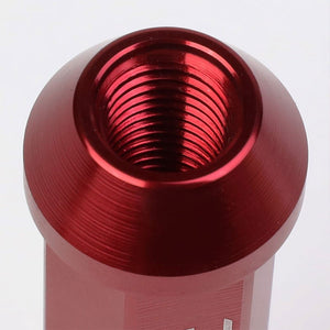 Red Aluminum M12x1.50 90MM Tall Open Rim End Acorn Tuner 20x Conical Lug Nuts-Accessories-BuildFastCar