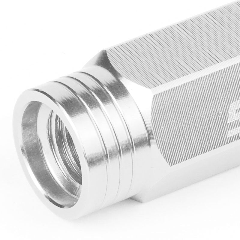 Silver Aluminum M12x1.50 90MM Tall Open Rim End Acorn Tuner 20x Conical Lug Nuts-Accessories-BuildFastCar