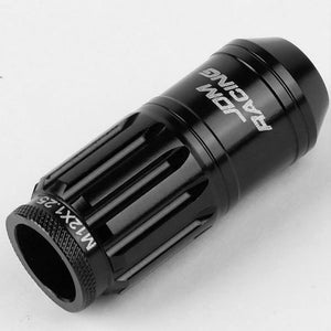 Black Aluminum M12x1.25 Conical Open Knurl Acorn Tuner 16x Lug Nuts+4 Lock Nuts-Accessories-BuildFastCar