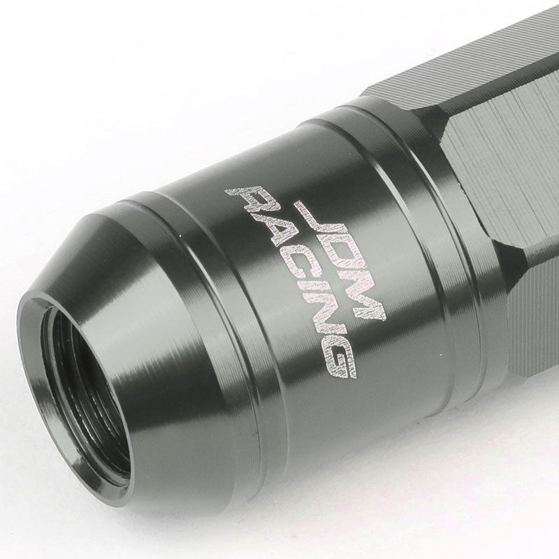 Gunmetal M12x1.25 Conical Open Knurl End Acorn Tuner 16x Lug Nuts+4 Lock Nuts-Accessories-BuildFastCar