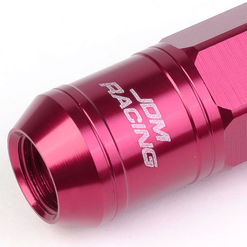 Pink Aluminum M12x1.25 Conical Open Knurl Acorn Tuner 16x Lug Nuts+4 Lock Nuts-Accessories-BuildFastCar