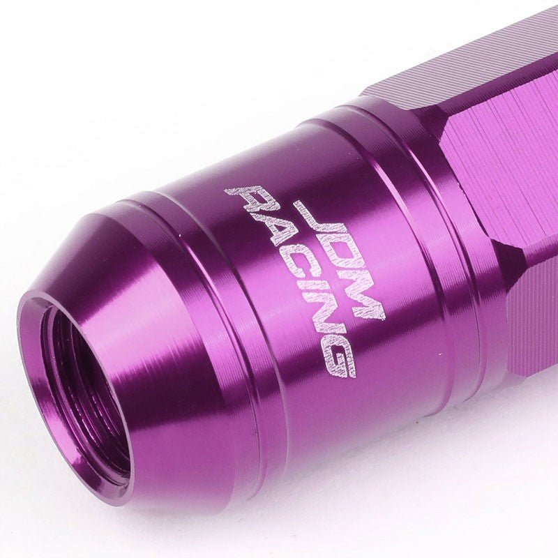 Purple Aluminum M12x1.25 Conical Open Knurl Acorn Tuner 16x Lug Nuts+4 Lock Nuts-Accessories-BuildFastCar