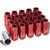 Red Aluminum M12x1.5 Conical Open Knurl Acorn Tuner 16x Lug Nuts+4 Lock Nuts-Accessories-BuildFastCar