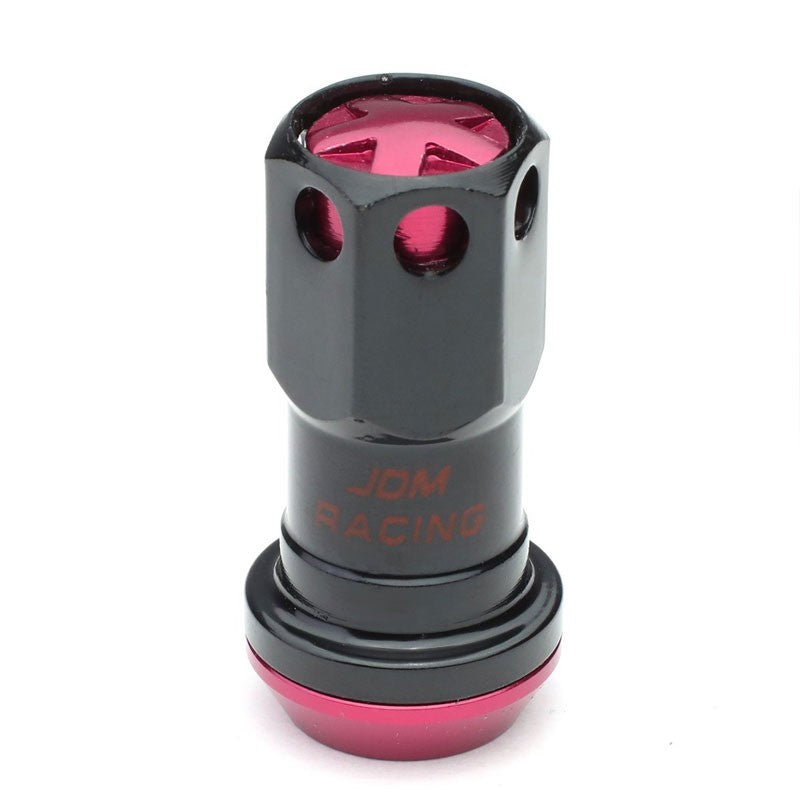 Pink Accent/Black Body M12x1.25 Conical Close Tuner 16x Lug Nuts+4 Lock Nuts-Accessories-BuildFastCar