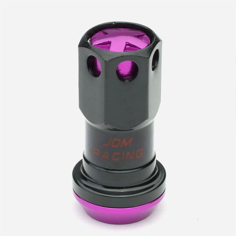 Purple Accent/Black Body M12x1.50 Conical Close Tuner 16x Lug Nuts+4 Lock Nuts-Accessories-BuildFastCar