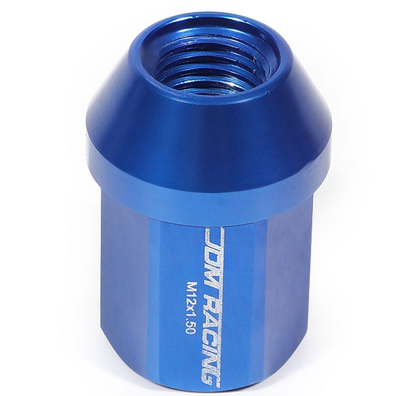 Blue Aluminum M12x1.50 35MM Short Close End Acorn Tuner 20x Conical Lug Nuts-Accessories-BuildFastCar