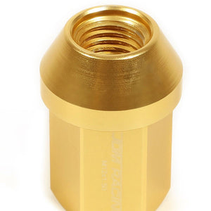 Gold Aluminum M12x1.50 35MM Short Close End Acorn Tuner 20x Conical Lug Nuts-Accessories-BuildFastCar