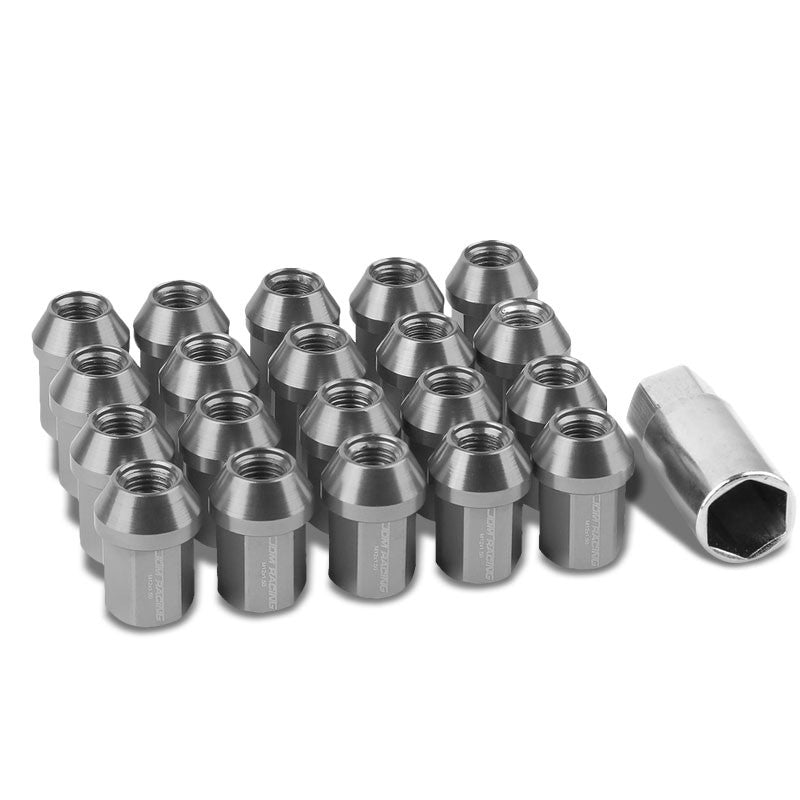 Gunmetal Aluminum M12x1.50 35MM Short Close End Acorn Tuner 20x Conical Lug Nuts-Accessories-BuildFastCar