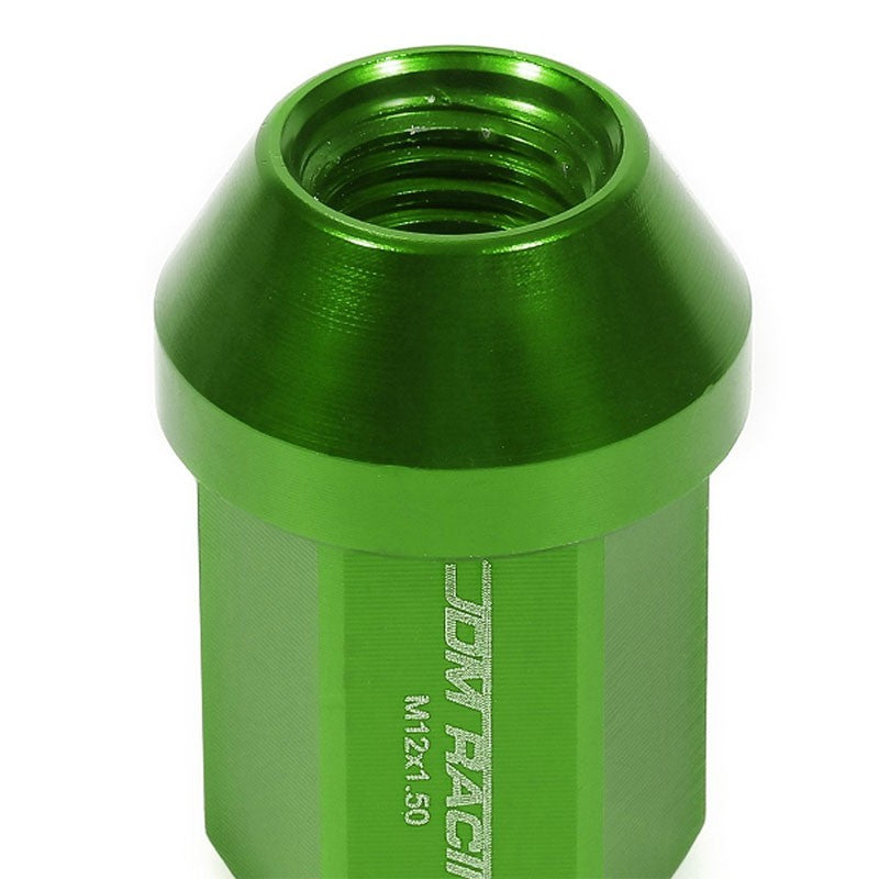 Green Aluminum M12x1.50 35MM Short Close End Acorn Tuner 20x Conical Lug Nuts-Accessories-BuildFastCar