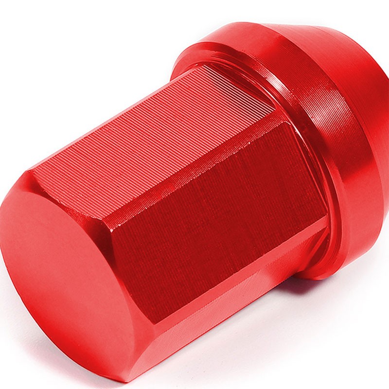Red Aluminum M12x1.50 35MM Short Close End Acorn Tuner 20x Conical Lug Nuts-Accessories-BuildFastCar