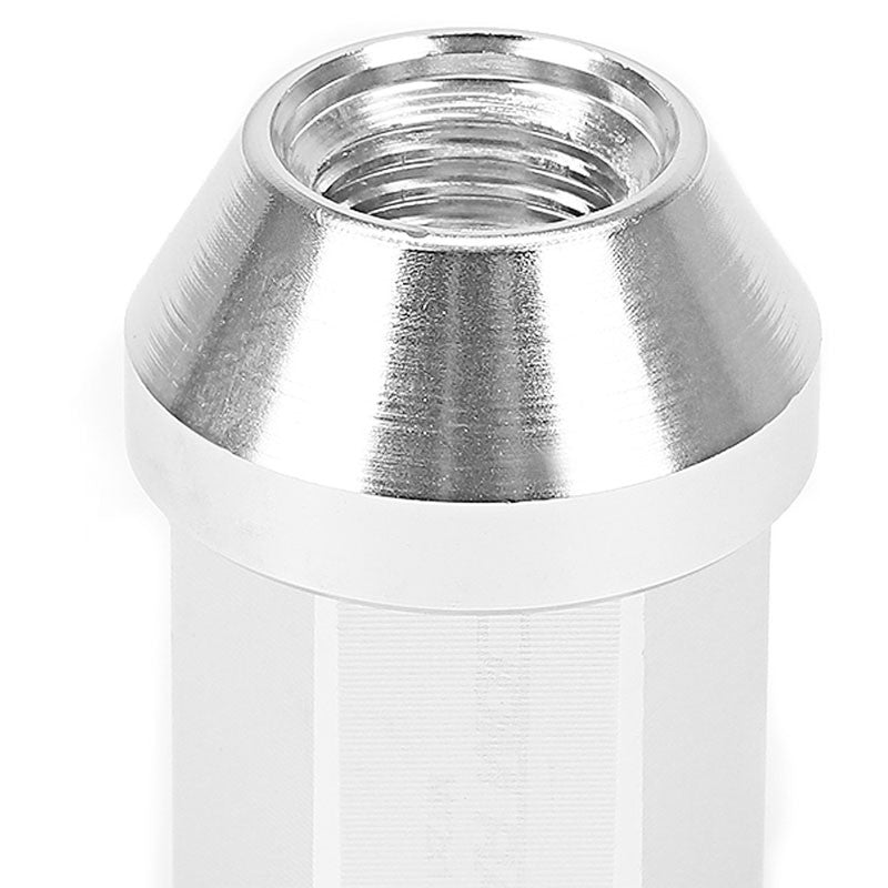Silver Aluminum M12x1.50 35MM Short Close End Acorn Tuner 20x Conical Lug Nuts-Accessories-BuildFastCar