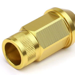 Gold Aluminum M12x1.25 Conical Open Rim Acorn Tuner 16x Lug Nuts+4 Lock Nuts-Accessories-BuildFastCar