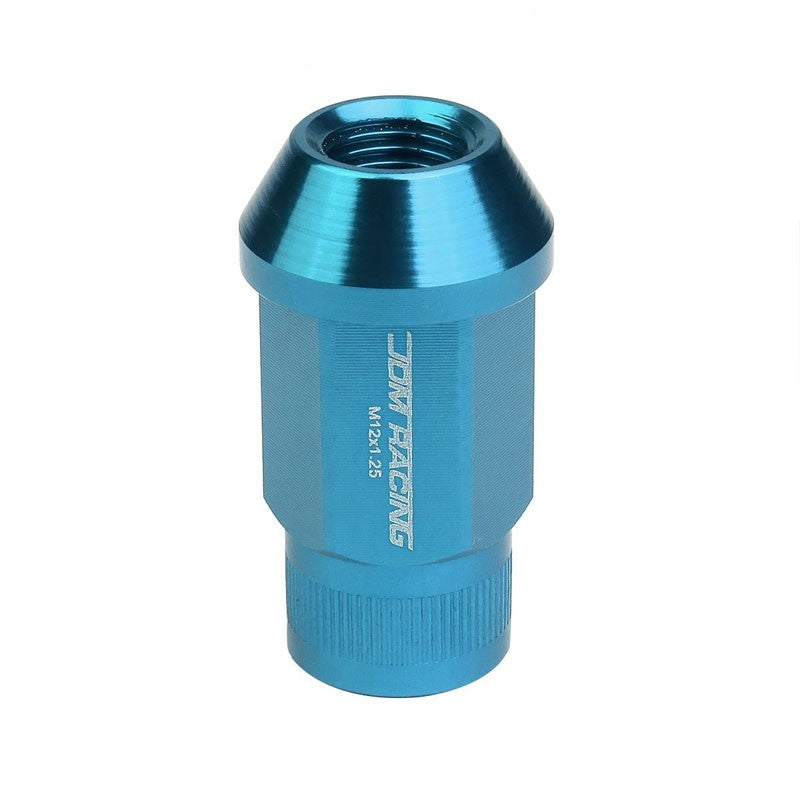 Light Blue Aluminum M12x1.25 Open Rim End Acorn Tuner 16x Lug Nuts+4 Lock Nuts-Accessories-BuildFastCar