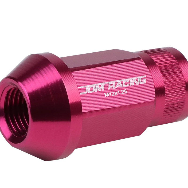 Pink Aluminum M12x1.25 Conical Open Rim Acorn Tuner 16x Lug Nuts+4 Lock Nuts-Accessories-BuildFastCar