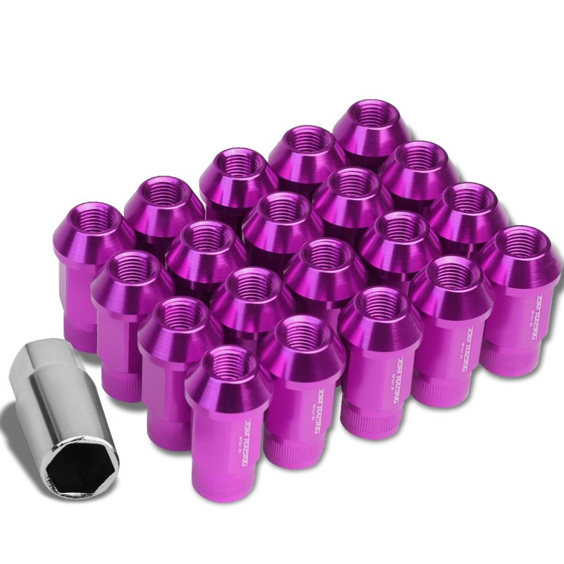 Purple Aluminum M12x1.25 Conical Open Rim Acorn Tuner 16x Lug Nuts+4 Lock Nuts-Accessories-BuildFastCar