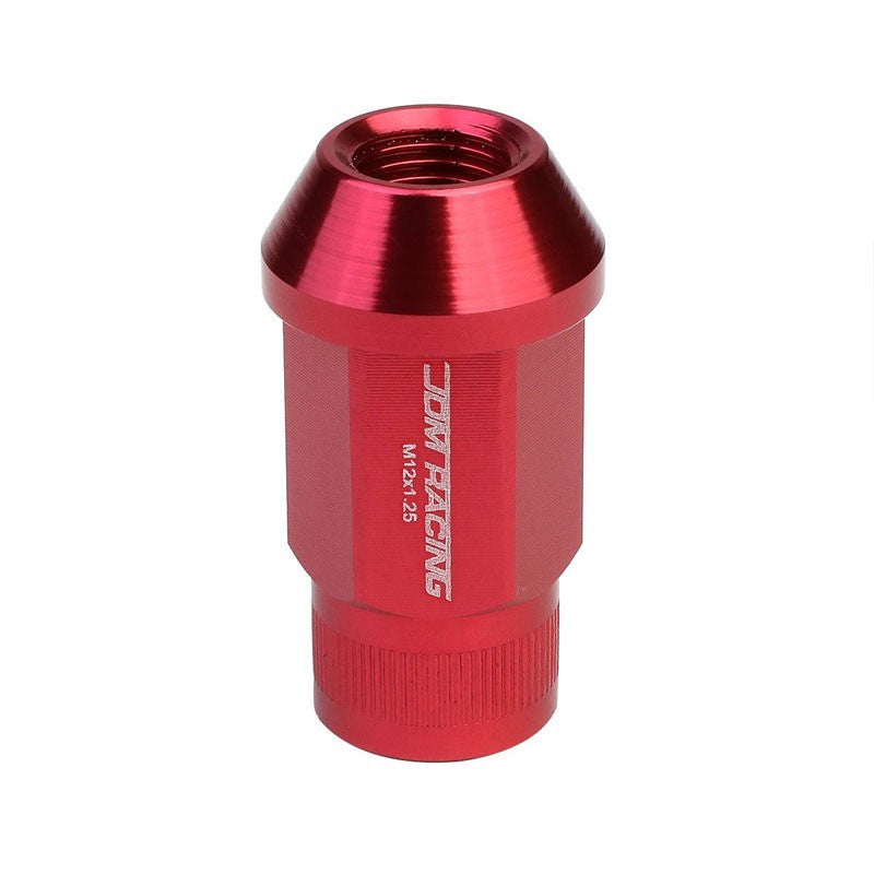 Red Aluminum M12x1.25 Conical Open Rim Acorn Tuner 16x Lug Nuts+4 Lock Nuts-Accessories-BuildFastCar