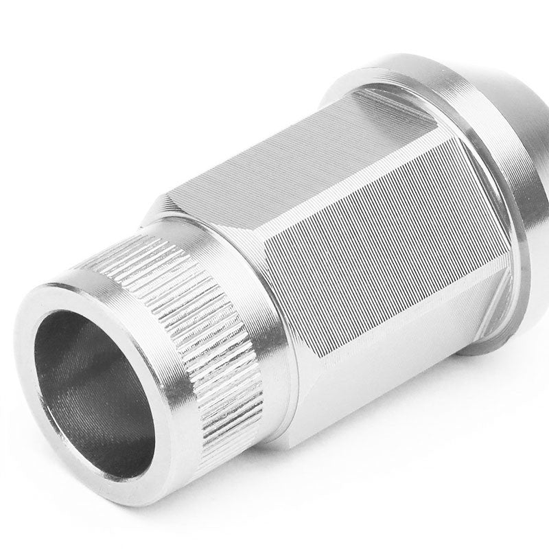 Silver Aluminum M12x1.25 Conical Open Rim Acorn Tuner 16x Lug Nuts+4 Lock Nuts-Accessories-BuildFastCar
