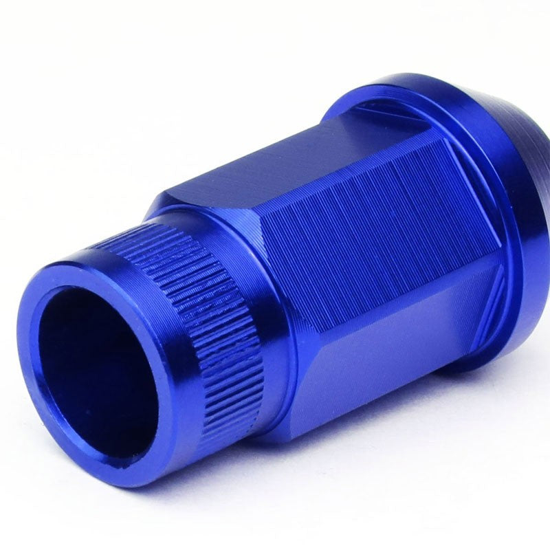Blue Aluminum M12x1.50 Conical Open Rim Acorn Tuner 16x Lug Nuts+4 Lock Nuts-Accessories-BuildFastCar
