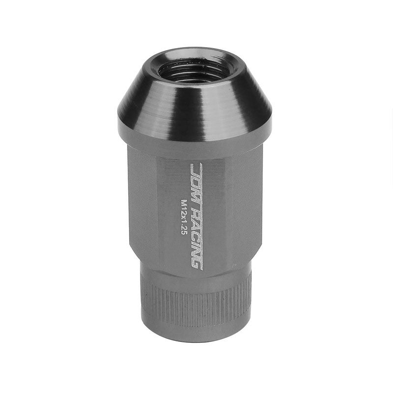 Gunmetal Aluminum M12x1.5 Conical Open Rim Acorn Tuner 16x Lug Nuts+4 Lock Nuts-Accessories-BuildFastCar