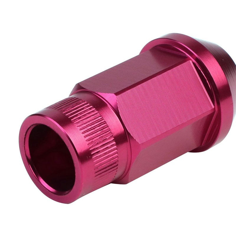 Pink Aluminum M12x1.50 Conical Open Rim Acorn Tuner 16x Lug Nuts+4 Lock Nuts-Accessories-BuildFastCar
