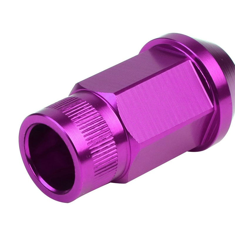 Purple Aluminum M12x1.50 Conical Open Rim Acorn Tuner 16x Lug Nuts+4 Lock Nuts-Accessories-BuildFastCar