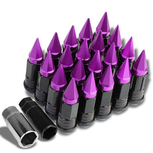 Purple M12x1.50 Open/Close Acorn Lock+Hex Spike Cap 16x Lug Nuts+4 Lock Nuts-Accessories-BuildFastCar