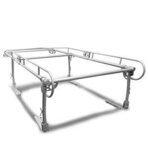 Universal Silver Adjust Pickup Truck Bed Ladder Rack Quad Utility Bar 132" x 57"-Exterior-BuildFastCar